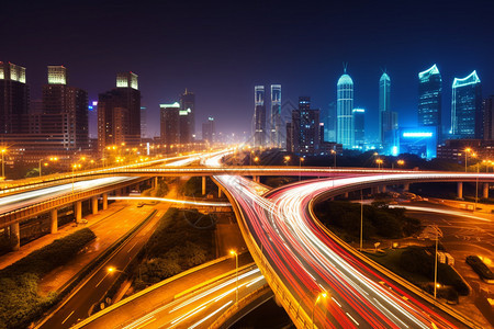 中国晚上通畅的交通图片