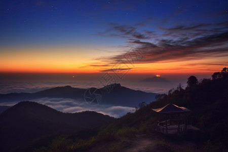 高山上的日出高山上的独特风景背景