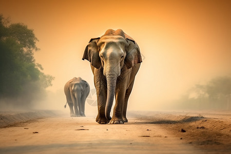 大象群体图片