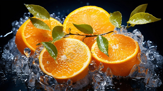 橙子水健康营养的橙子插画