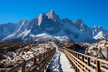 著名的玉龙雪山背景