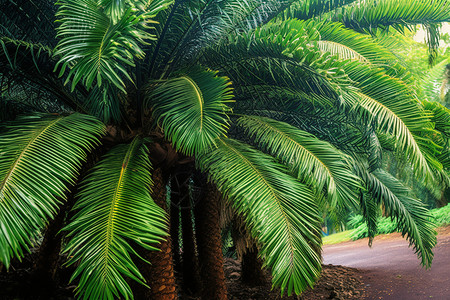 有大大叶子的棕榈树图片