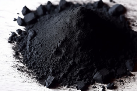煤炭的粉末木炭活性高清图片