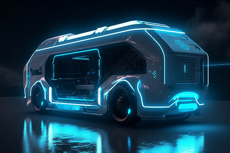 3D未来派医疗运输车概念图图片