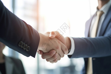 企业战略合作伙伴的握手背景图片