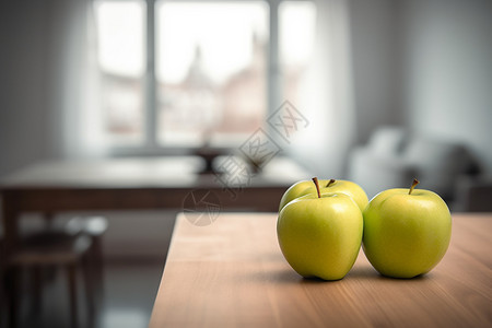 家居厨房台面上的苹果图片
