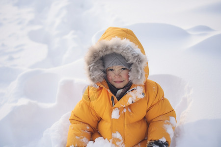 雪地里的孩子图片