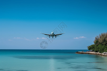 天空中出行旅游的飞机图片