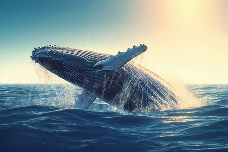 翻涌的鲸鱼图片