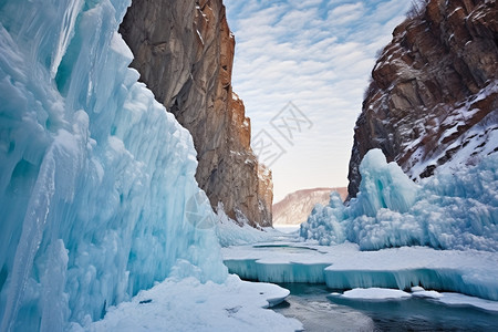 结冰的冰川图片