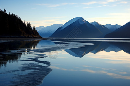 景色秀丽山湖秀丽的山水背景