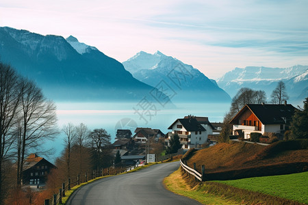 村落恬静的村庄背景