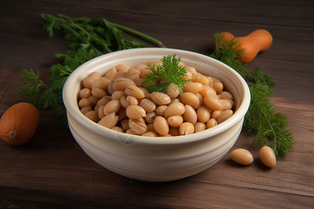 碗中的豆类食品图片