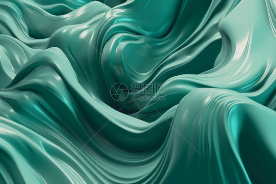 优雅的抽象3D绿松石背景图片