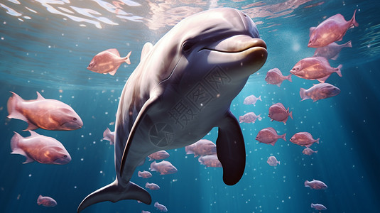 粉红色的海豚图片