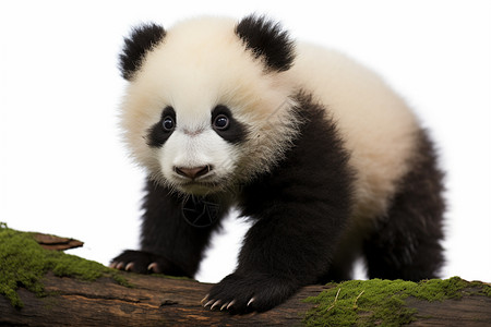 树杈上的熊猫幼崽图片