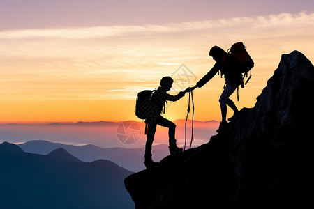 冒险登山者图片