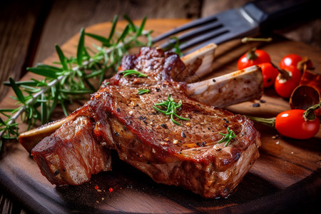 美味食物黑椒羊肉骨背景