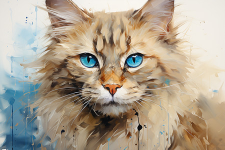 蓝眼睛猫的特写图片