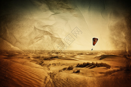 飞翔在田野里的降落伞图片