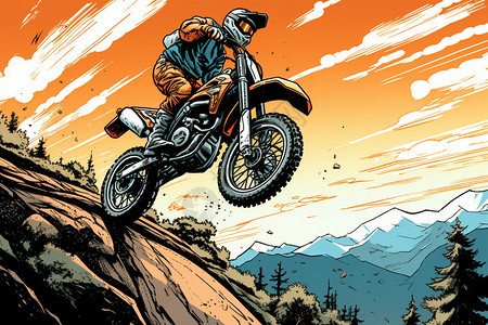 摩托车越野背景图片