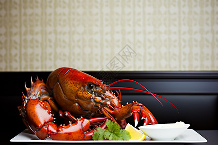 餐桌上的龙虾图片