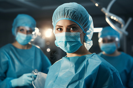 手术室中的专业医疗团队图片