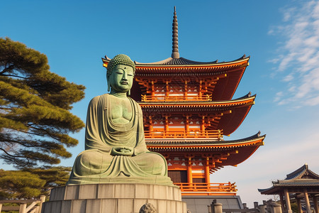 日本佛著名的佛像建筑背景