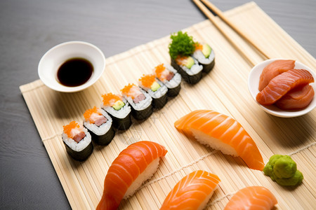 日式寿司大餐背景图片