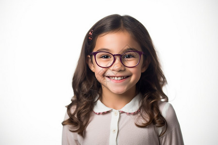 戴眼镜的小女孩图片