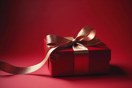 红色背景上的礼物盒子图片