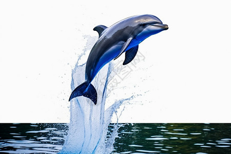 开心跳跃的海豚图片