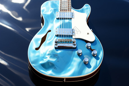 蓝色的吉他图片