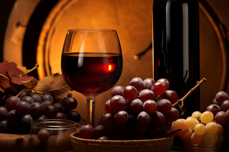红酒窖美味红葡萄酒背景