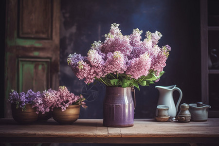 美丽的丁香花背景图片