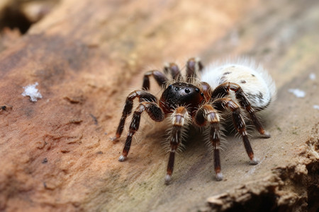 野外的蜘蛛爬行毒刺高清图片