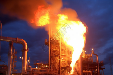 炼油厂火灾图片