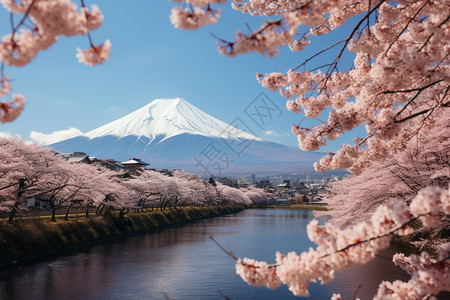 富士山的樱花图片