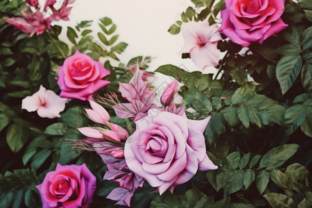 美丽的玫瑰花丛图片