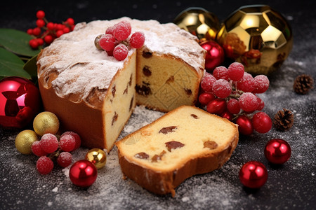 糖霜烤面包圣诞面包高清图片