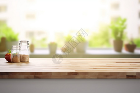 厨房桌面木板背景图片