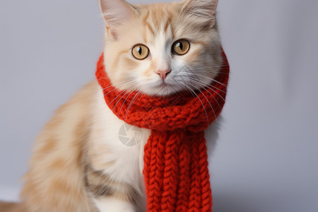 戴围巾的小猫图片