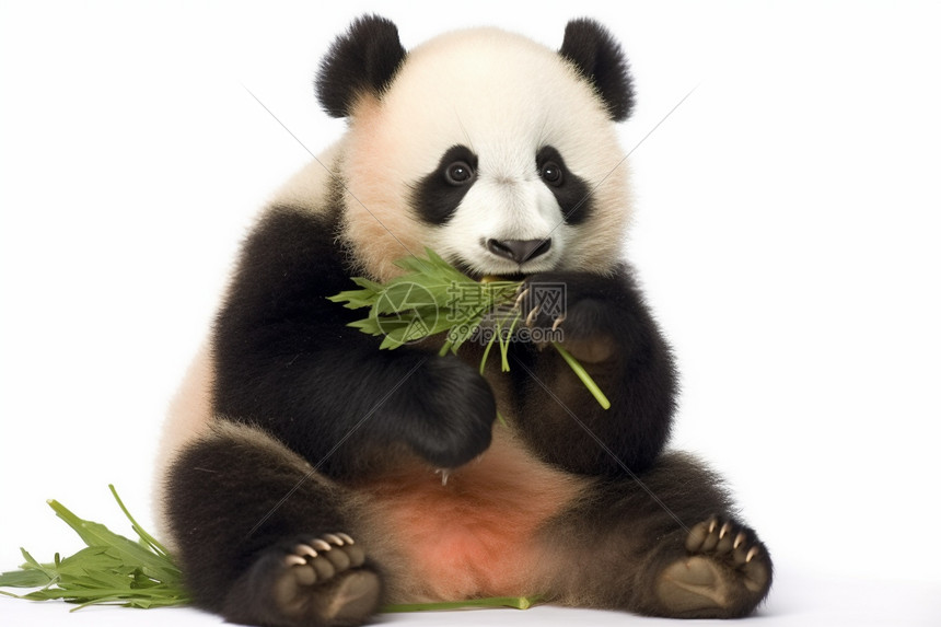 动物园中吃竹子的大熊猫图片