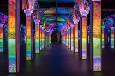 霓虹拱形走廊图片