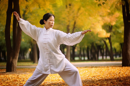 练太极的老爷爷公园里练太极的女士背景