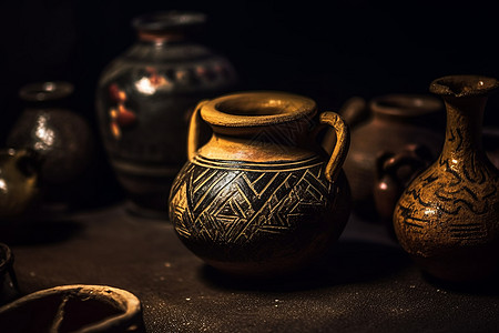复古陶壶工艺品图片