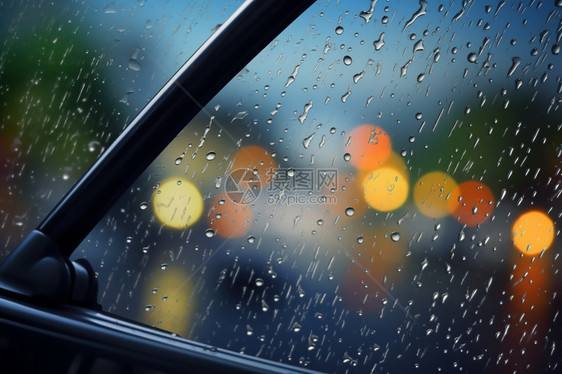 下雨天挡风玻璃的雨刷器图片