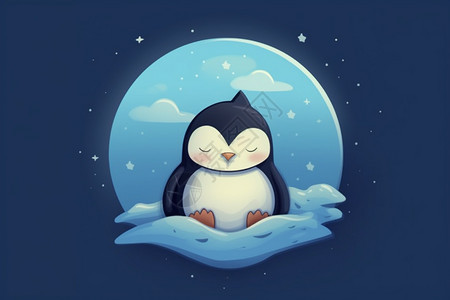 熟睡的企鹅卡通形象图片