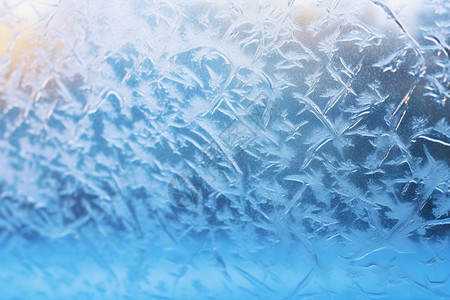 冬季窗台上冰冻的雪霜图片
