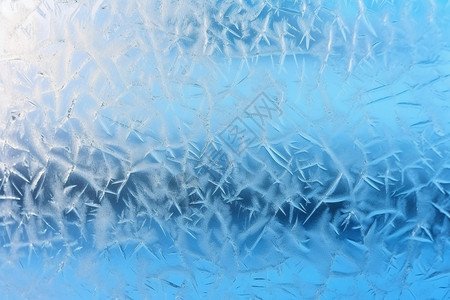 窗台上冰冻的雪霜图片